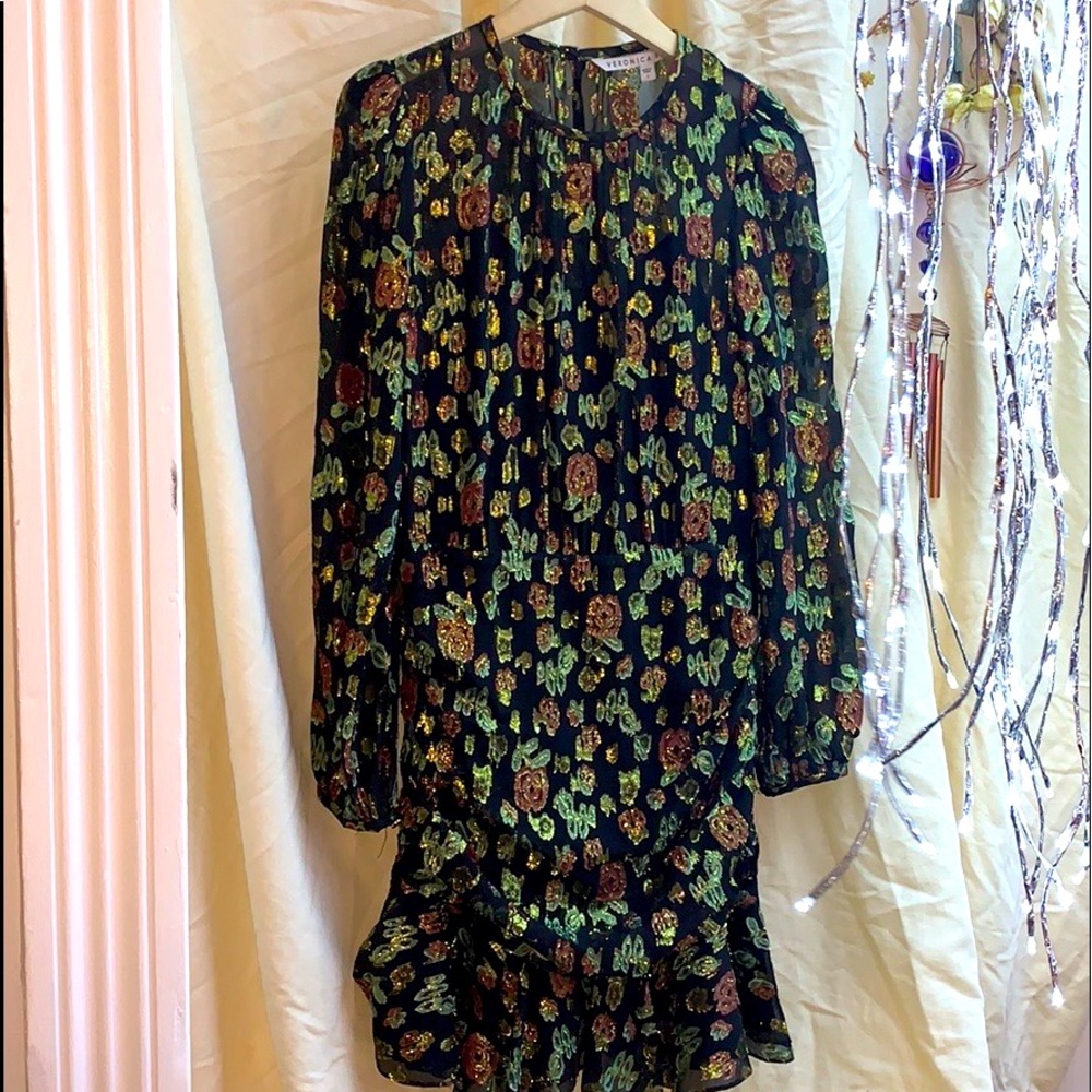 *VERONICA BEARD* ~ SILK BLEND SHIMMERY ROSE DRESS